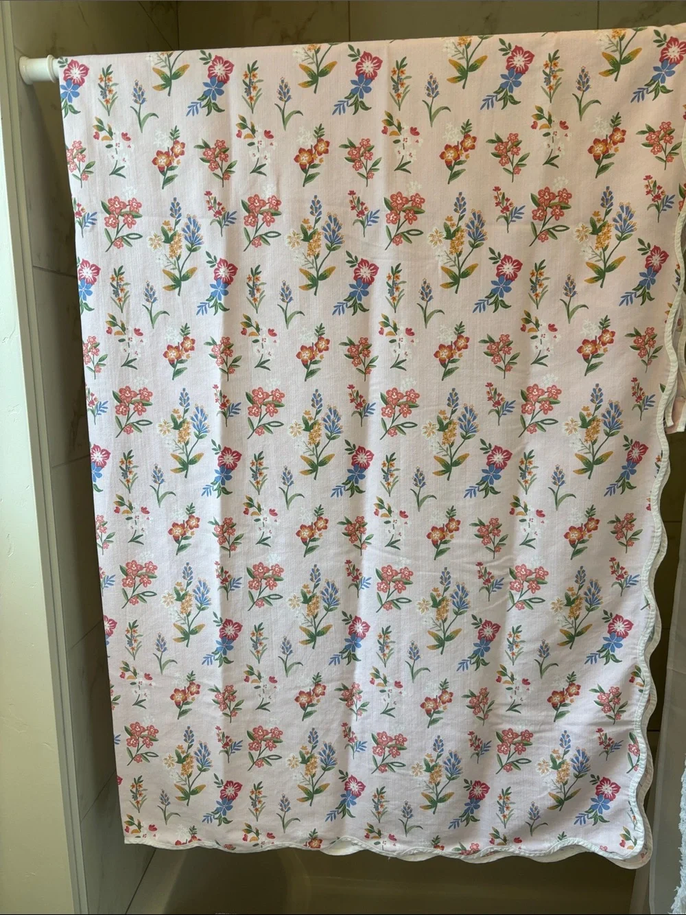 Floral Cotton Shower Curtain - Pastel Multi